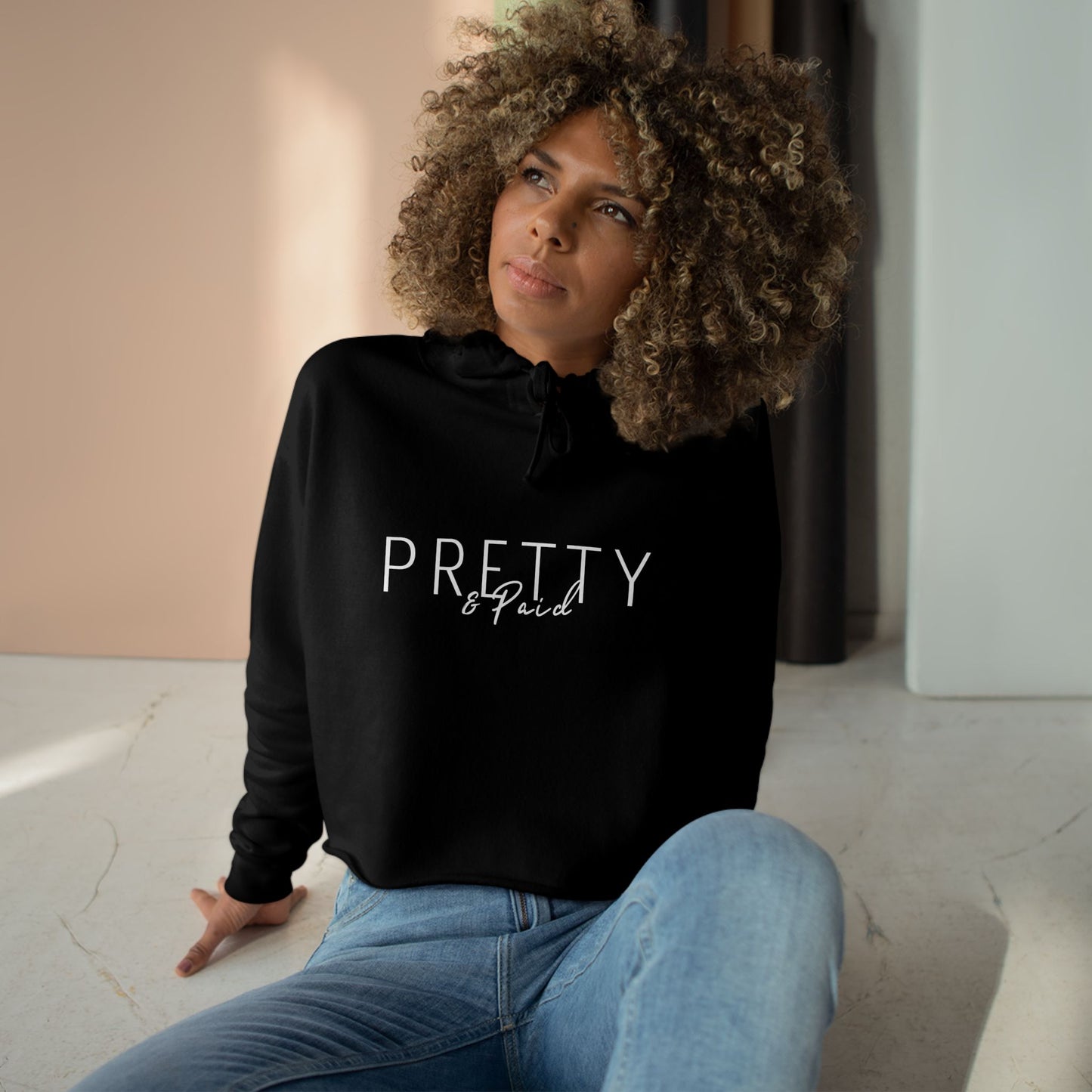 Crop Hoodie - Stylish White Sweatshirt for Trendsetters. Pretty & Paid