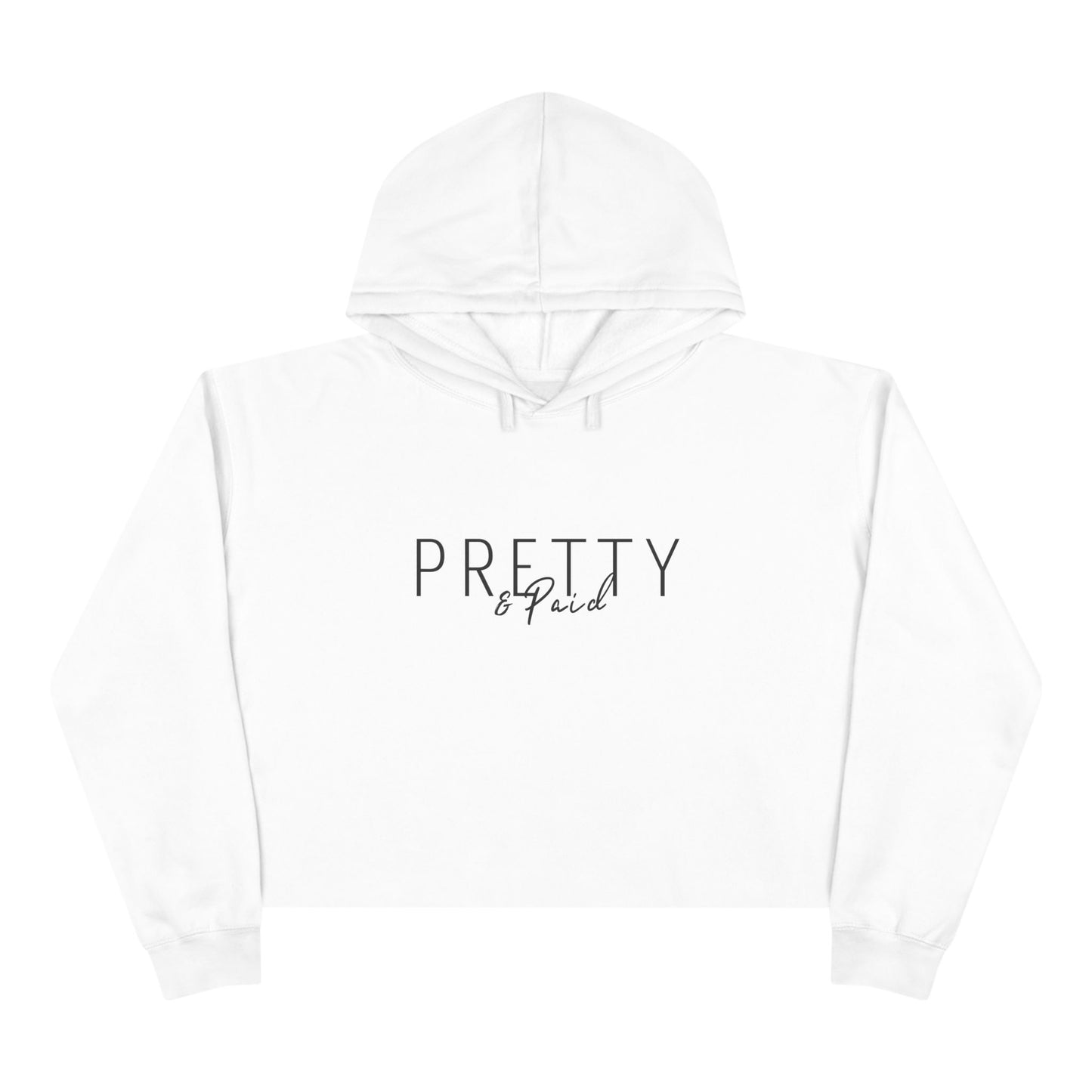 Crop Hoodie - Stylish White Sweatshirt for Trendsetters. Pretty & Paid